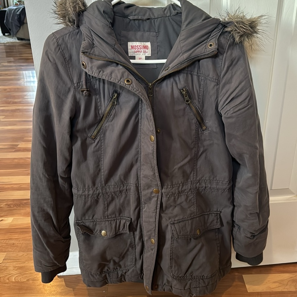 Mossimo Vintage Parka Fur Hooded Blanket Jacket size S